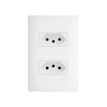 Tomada Dupla Fame Habitat 2p+t 10a Com Placa 4x2 Branca