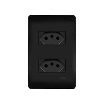 Tomada Dupla Fame Habitat Black 2p+t 10a Com Placa 4x2 Preta