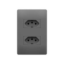 Tomada Dupla Fame Habitat Onix 2P+T 10A com Placa 4x2