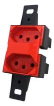 Tomada dupla haste longa 2p+t 20a 250v vermelha ref 90328 - blux