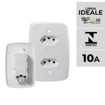 Tomada Dupla Linha Fácil 10A Ideale Pluzie 4x2 branca 250V Tomada Dupla Linha Fácil 10A Ideale Pluzie 4x2 branca 250V