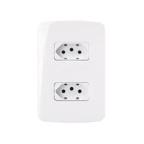 Tomada Dupla Margirius B3 2p+t 10a Com Placa 4x2 Branca Tomada Dupla Margirius B3 2p+t 10a Com Placa 4x2 Branca