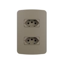 Tomada Dupla Margirius B3 Colors 2p+t 10a Com Placa 4x2 Argila Tomada Dupla Margirius B3 Colors 2p+t 10a Com Placa 4x2 Argila