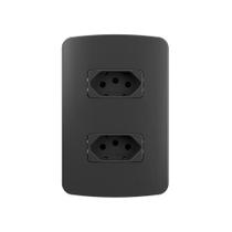 Tomada Dupla Margirius B3 Colors 2p+t 10a Com Placa 4x2 Grafite
