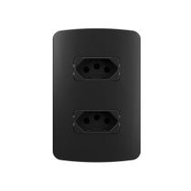 Tomada Dupla MarGirius B3 Colors 2P+T 20A com Placa 4x2 Preto Ebony