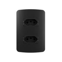 Tomada Dupla Margirius B3 Colors 2P+T10A Placa 4X2 Preto Tomada Dupla Margirius B3 Colors 2P+T10A Placa 4X2 Preto