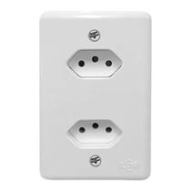 Tomada Dupla Monobloco 20A 250V Branco Stylus - Ilumi
