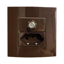 Tomada Dupla Móvel 3 Pinos 10a Gesso Drywall Marmore Granito Pedra Antena Tv Coaxial 75 Ohms Embutir Marrom Margirius Tomada Dupla Móvel 3 Pinos 10a Gesso Drywall Marmore Granito Pedra Antena Tv Coaxial 75 Ohms Embutir Marrom Margirius
