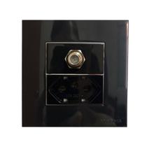 Tomada Dupla Móvel 3 Pinos 10a Gesso Drywall Marmore Granito Pedra Antena Tv Coaxial 75 Ohms Embutir Preto Margirius Tomada Dupla Móvel 3 Pinos 10a Gesso Drywall Marmore Granito Pedra Antena Tv Coaxial 75 Ohms Embutir Preto Margirius