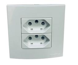 Tomada Dupla Móvel Margirius Sleek Branca 20a 10a 250v 2p+t Tomada Dupla Móvel Margirius Sleek Branca 20a 10a 250v 2p+t