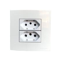 Tomada Dupla Móvel Marmore Drywall Gesso Granito Móveis Pedra Embutir 3 Pinos 10a 20a Branco Margirius