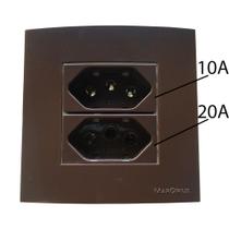 Tomada Dupla Móvel Marmore Drywall Gesso Granito Móveis Pedra Embutir 3 Pinos 10a 20a Marrom Margirius Tomada Dupla Móvel Marmore Drywall Gesso Granito Móveis Pedra Embutir 3 Pinos 10a 20a Marrom Margirius