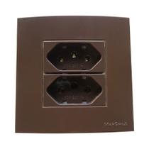 Tomada Dupla Móvel Marmore Drywall Gesso Granito Móveis Pedra Embutir 3 Pinos 10a Marrom Margirius Tomada Dupla Móvel Marmore Drywall Gesso Granito Móveis Pedra Embutir 3 Pinos 10a Marrom Margirius