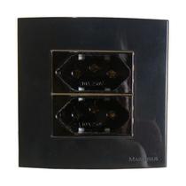 Tomada Dupla Móvel Marmore Drywall Gesso Granito Móveis Pedra Embutir 3 Pinos 10a Preto Margirius