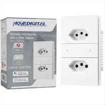 Tomada Dupla NovaDigital Safira Tomada 20A e 10A 4x2 Zigbee Branca Tomada Dupla NovaDigital Safira Tomada 20A e 10A 4x2 Zigbee Branca