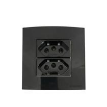 Tomada Dupla P/ Móveis Pedra Drywal Margirius 10/20a Preta Tomada Dupla P/ Móveis Pedra Drywal Margirius 10/20a Preta