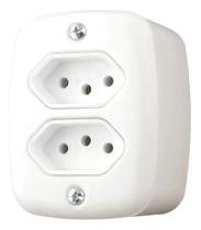 Tomada Dupla Sobrepor Sistema X 20A Caixa Externa Pluzie Cor