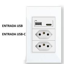 Tomada Dupla Usb-C Carga Rápida Universal