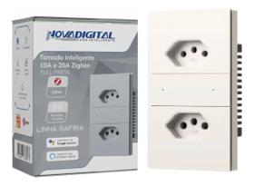 tomada dupla zigbee Nova digital linha safira cor BRANCO SA-T2W