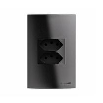 Tomada Duplex 10A 250V 4x2 Linha Brava Preta 2P+T para Uso Residencial Soprano Tomada Duplex 10A 250V 4x2 Linha Brava Preta 2P+T para Uso Residencial Soprano