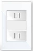 Tomada Duplo RJ45 Branca Vidro Temperado Tomada Duplo RJ45 Branca Vidro Temperado