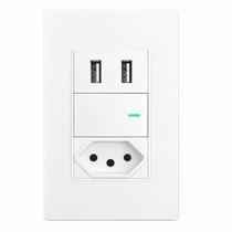 Tomada E Interruptor De Parede 2 Portas Usb Dupla Carregador Tomada E Interruptor De Parede 2 Portas Usb Dupla Carregador