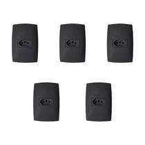 Tomada elétrica 10A cor preta placa 4x2 2P+T Blux 5 peças