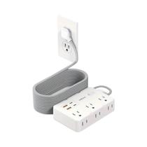 Tomada Elétrica Com 6 Saídas AC E 4 Portas USB, Protetor Contra Surtos Com Cabo De Extensão Para