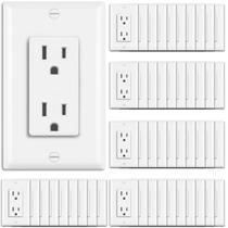 Tomada elétrica de parede BESTTEN 15A/125V/1875W, pacote com 50 unidades, branca Tomada elétrica de parede BESTTEN 15A/125V/1875W, pacote com 50 unidades, branca