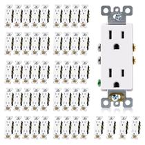 Tomada elétrica de parede ELEGRP 15A 125V, pacote com 50 unidades, branca fosca