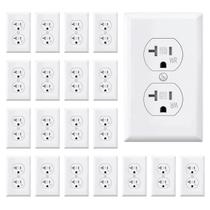 Tomada elétrica de parede ELEGRP Duplex 20A 125V TR WR WR, pacote com 20 Tomada elétrica de parede ELEGRP Duplex 20A 125V TR WR WR, pacote com 20