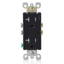 Tomada elétrica de parede Leviton T5825 20A Decora Black
