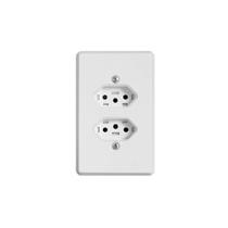 Tomada Elétrica Distanciada Dupla com Placa Branca - Ilumi, Opção: Branco(a) Tomada Elétrica Distanciada Dupla com Placa Branca - Ilumi, Opção: Branco(a)