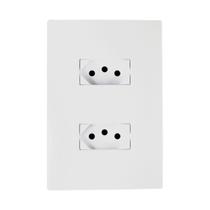 Tomada Elétrica Dupla Branca 10A Completa Linha I9 - Ilumi