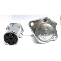 Tomada Elétrica Engate alumínio 7 polos redonda Macho + Fêmea - DNI8324