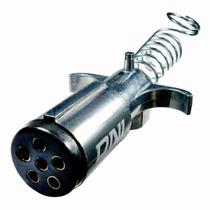 Tomada Eletrica Engate Redonda 6 Polos Macho Aluminio Polido