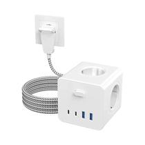 Tomada Elétrica EU De 4000W Com 2 USB, 2 Tipo C, Cabo De Extensão De 3m, 4 Saídas De Energia AC, Tomada Elétrica EU De 4000W Com 2 USB, 2 Tipo C, Cabo De Extensão De 3m, 4 Saídas De Energia AC,