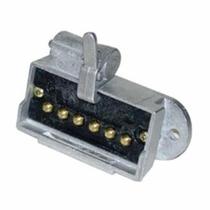 Tomada Elétrica Fêmea 06 Polos Conexao Fixa Aluminio 24V Utilizada Em Reboque Semi-Reboque (Conexao Fixa)