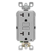 Tomada Elétrica Leviton R03-GFNT2-KGY GFI 20A Cinza