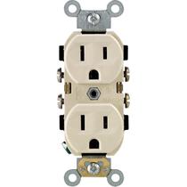 Tomada elétrica Leviton S01-0BR15-OIS Ivory Duplex Receptáculo