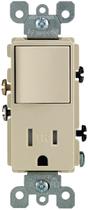 Tomada elétrica Leviton S01-T5625-ISP Interruptor marfim de 15 A
