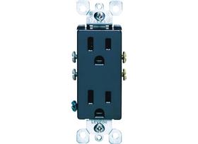 Tomada elétrica Leviton S05-05325-0ES 15 Amp Black Duplex Tomada elétrica Leviton S05-05325-0ES 15 Amp Black Duplex