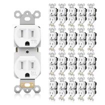 Tomada elétrica TOPELER 15Amp 125V TR Duplex, pacote com 20 unidades, branca Tomada elétrica TOPELER 15Amp 125V TR Duplex, pacote com 20 unidades, branca