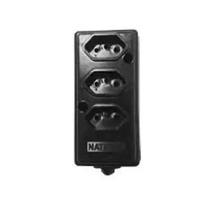 Tomada em barra 2p+t 20a ref: 572 naticon - preta - 3 tomadas