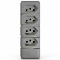 Tomada Em Barra 4 Entradas 10A 250V Reforçada Padrão 3 Pinos Ideal Para TV Tomada Em Barra 4 Entradas 10A 250V Reforçada Padrão 3 Pinos Ideal Para TV