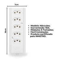 Tomada em Barra 5 entradas (quintupla) Hércules Interneed