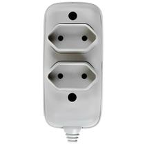 Tomada Em Barra Dupla 2p 10a 250v Cinza - 1632 - Ilumi