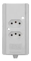 Tomada em barra (dupla) branca 10a 250v - interneed Tomada em barra (dupla) branca 10a 250v - interneed