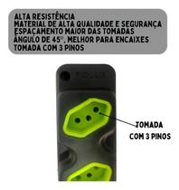 Tomada Em Barra Robust 3 Saídas 20a Tripolar Preto Tomada Em Barra Robust 3 Saídas 20a Tripolar Preto