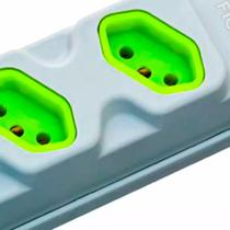 Tomada em barra robust 3t - 2p+t - cinza/verde - embalada Tomada em barra robust 3t - 2p+t - cinza/verde - embalada